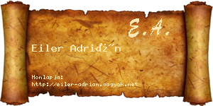 Eiler Adrián névjegykártya